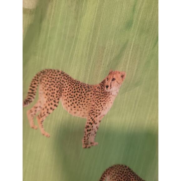 Rare La La Land‎ M Green Cheetah Print Semi Sheer Tank Top Flowy Boho Festival - Picture 6 of 8